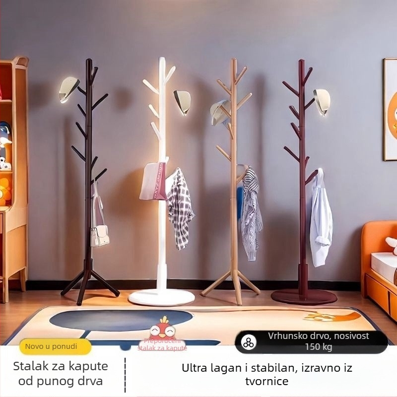 Drveni stojeći stalak za odjeću za spavaću sobu