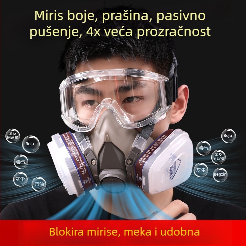 Pine Work 6200 polu-lice maska s aktivnim ugljem za zaštitu od prašine i virusa – industrijsko brušenje i zavarivanje