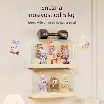 Zidna kutija Labubu za izlaganje figura s prozirnim zaštitnim poklopcem