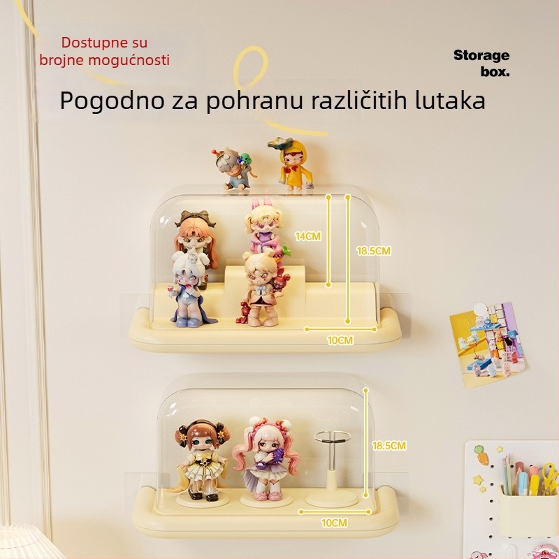 Zidna kutija Labubu za izlaganje figura s prozirnim zaštitnim poklopcem