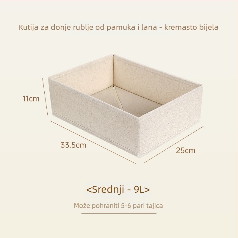 Kutija za pohranu donjeg rublja s pretincima – sklopivi organizator ladice