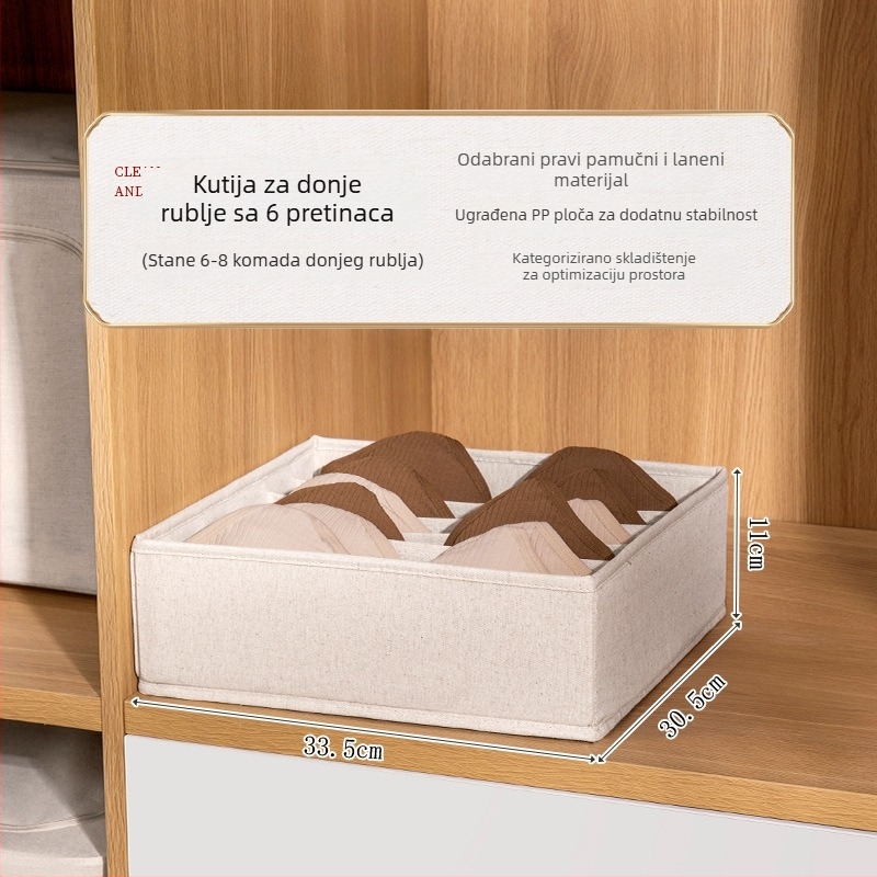 Kutija za pohranu donjeg rublja s pretincima – sklopivi organizator ladice
