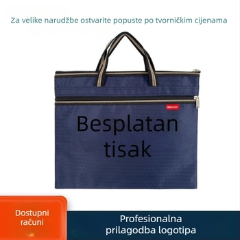 Otisnuta torba za dokumente od Oxford platna sa zatvaračem, pogodna za sastanke, mogućnost logotipa