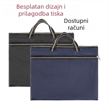 Otisnuta torba za dokumente od Oxford platna sa zatvaračem, pogodna za sastanke, mogućnost logotipa