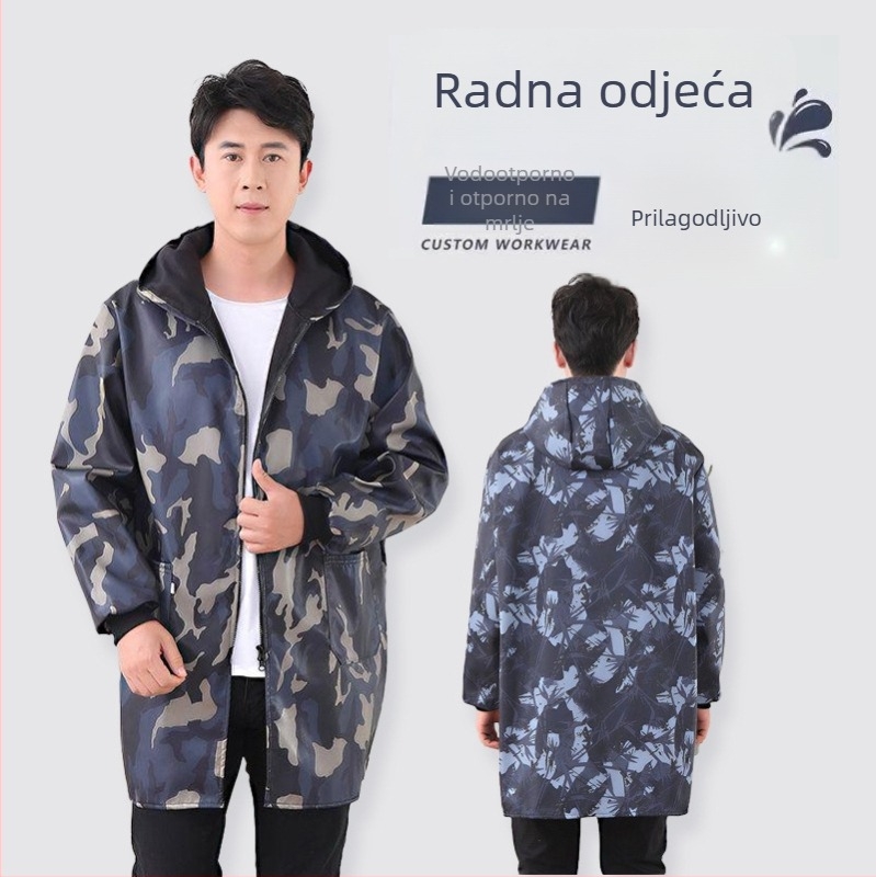 Vodootporna kuhinjska pregača s dugim rukavima, fleec podstavom, za kućnu upotrebu – unisex