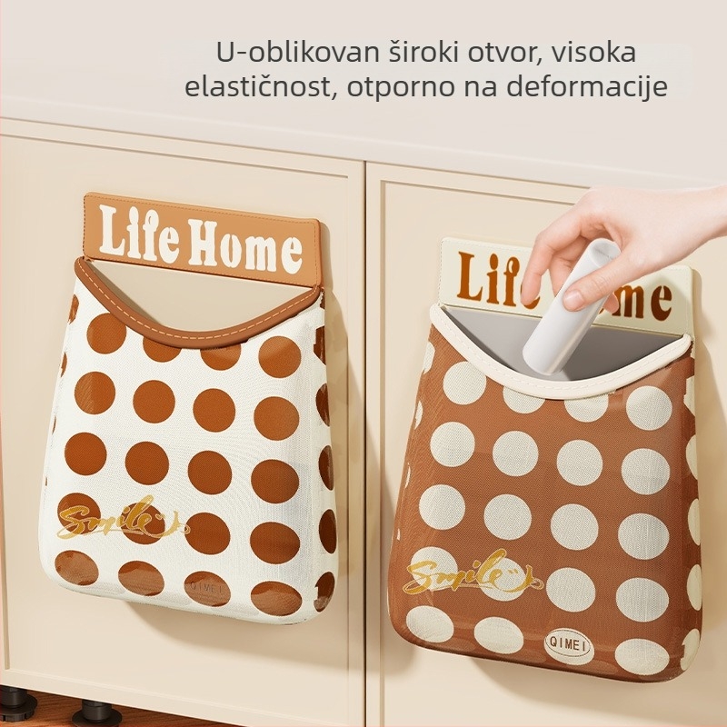 Zidni organizator vrećica za kuhinju, velike kapacitete, mrežasta torbica za pohranu sa Velcro zatvaračem