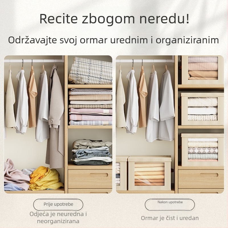 Kutija za pohranu od Oxford platna sa sklopnim poklopom, velika kapaciteta za odjeću, 20–30 L, dimenzije 44 × 30 × 29 cm