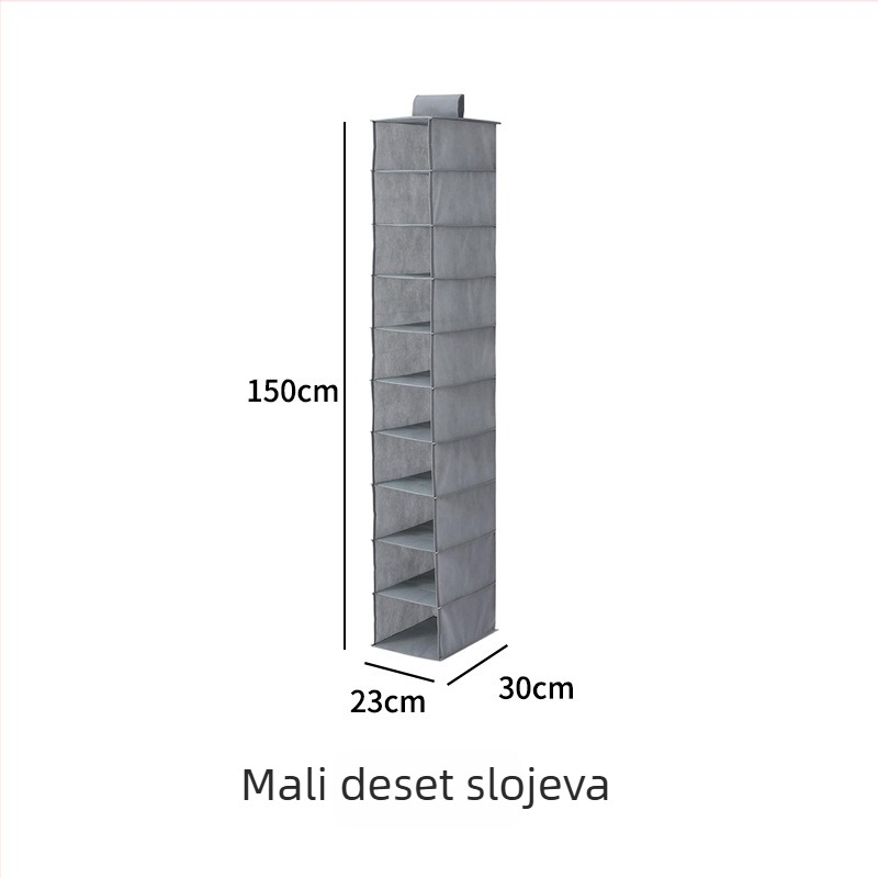 Viseći organizator garderobe od netkanog materijala, sklopivi, za kapice i cipele, deset slojeva dizajna