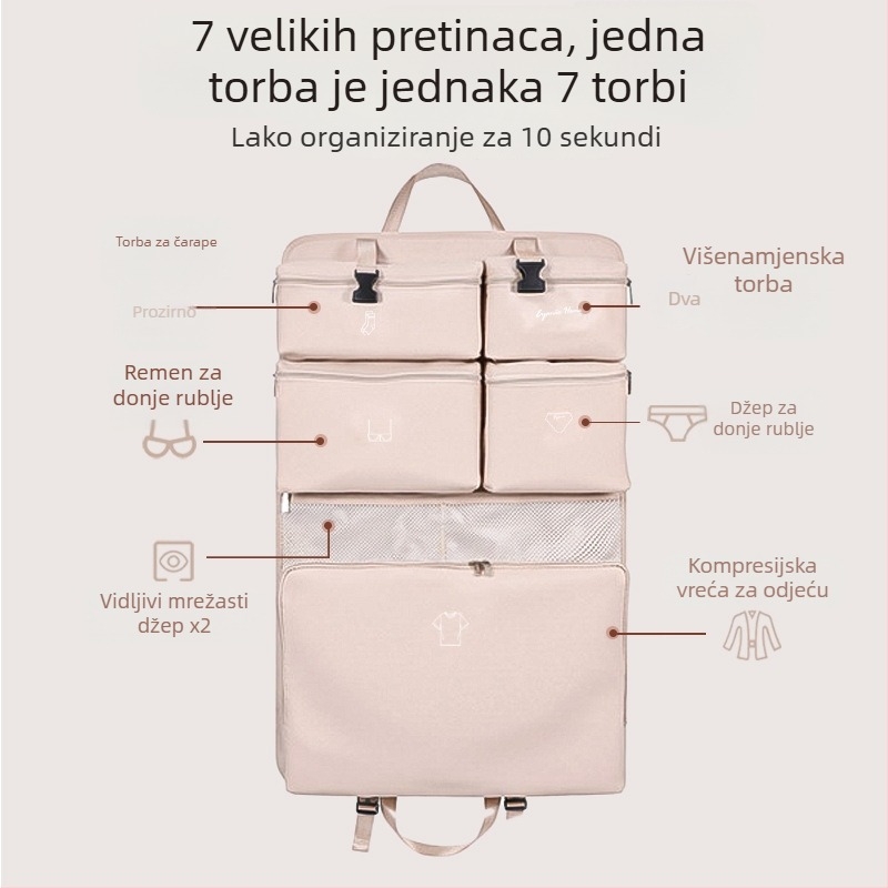 Proširiva putna torba za odlaganje odjeće i donjeg rublja