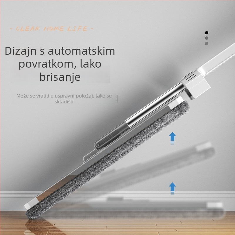 2025. model: veliki plošni mop bez potrebe pranja ruku, za suho i mokro čišćenje, s debljom šipkom, višefunkcionalni kućni mop