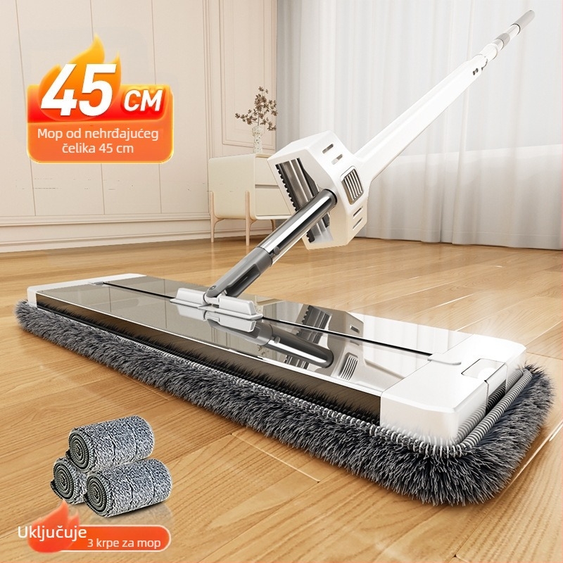 2025. model: veliki plošni mop bez potrebe pranja ruku, za suho i mokro čišćenje, s debljom šipkom, višefunkcionalni kućni mop