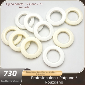 Set prstena za zavjese s 73 nm: zavjese prsteni, rimski prsteni i perforirani amortizacijski prsteni, otprilike 75 komada po vrećici