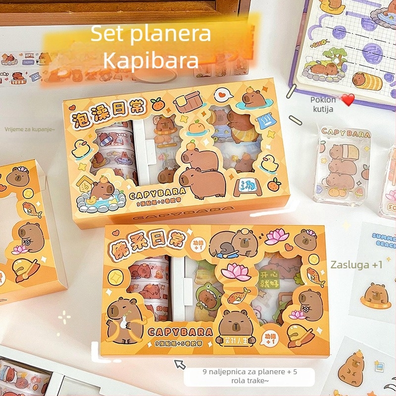 Set traka za planer s motivom kapibare i laser ispisane naljepnice za DIY dekoracije dnevnika