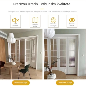 Hardver za sklopna vrata: drvena vrata, kotač za podizanje, tih klizni set s križnim skrivenim osovinama