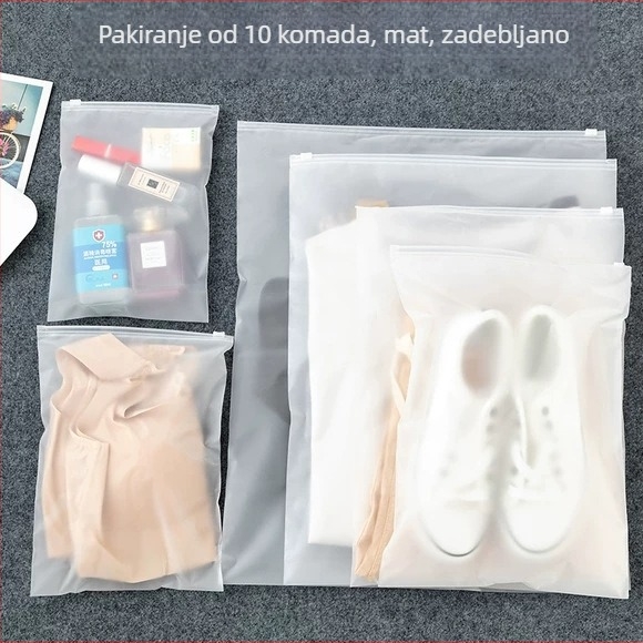 Set putnih vrećica za pohranu — prozirne, vodootporne i prašinu otporne sa zatvaračem, za odjeću, obuću i donje rublje