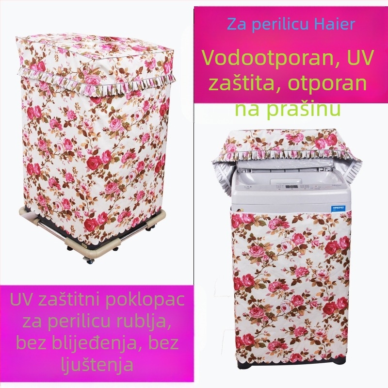 Pokrov perilice rublja tipa impeler, vodootporan, UV zaštita, zaštita od prašine, Oxford platno, pastoralni stil, više boja, četiri veličine, zatvarač