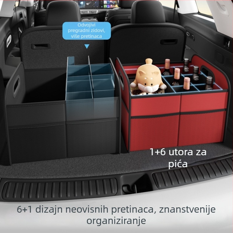 Kutija za skladištenje u prtljažniku automobila, višenamjenski sklopivi organizator, velik kapacitet