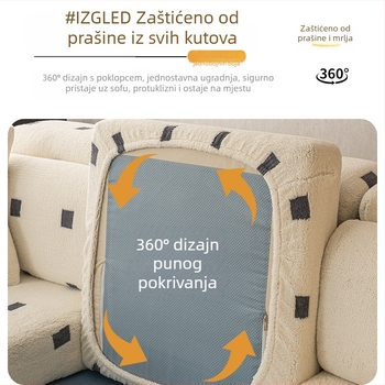 2026 nova pliš navlaka za kauč za jesen i zimu, zaštita od ogrebotina mačaka, potpuno pokrivena, univerzalna navlaka za kauč
