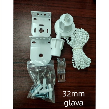 Međunarodni veleprodajni set: 32 mm glava za upravljanje roletama, glava za zavjesu s perlicama i pribor za zavjese s perlicama od 3 m