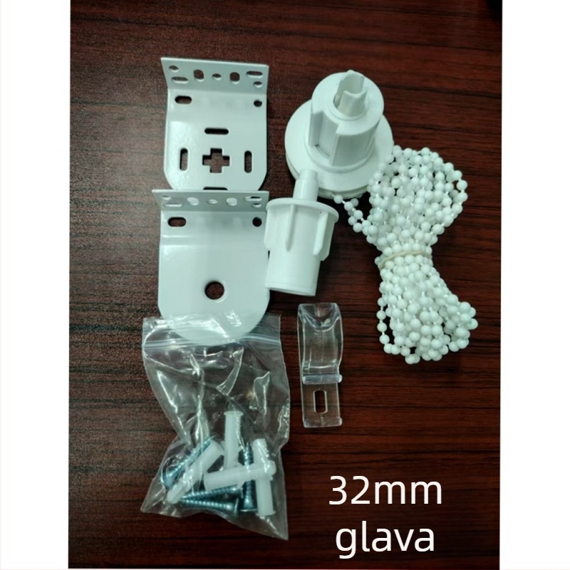 Međunarodni veleprodajni set: 32 mm glava za upravljanje roletama, glava za zavjesu s perlicama i pribor za zavjese s perlicama od 3 m