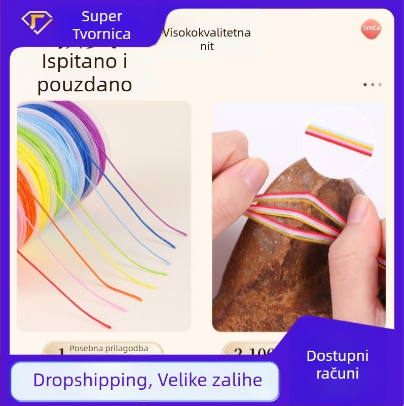 Cen set niti od nefrita, 10 boja, broj 72, 10 m, niti za perle, ručno pletene DIY narukvica i ogrlica