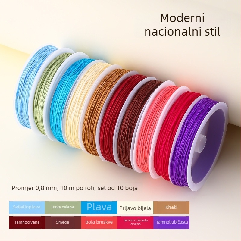 Cen set niti od nefrita, 10 boja, broj 72, 10 m, niti za perle, ručno pletene DIY narukvica i ogrlica