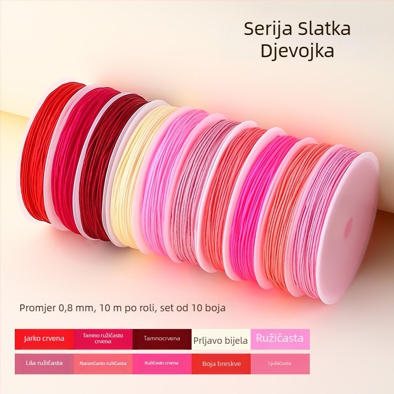 Cen set niti od nefrita, 10 boja, broj 72, 10 m, niti za perle, ručno pletene DIY narukvica i ogrlica