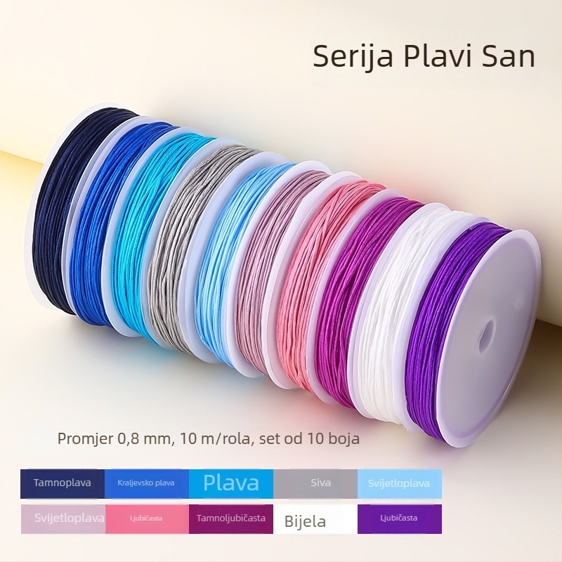 Cen set niti od nefrita, 10 boja, broj 72, 10 m, niti za perle, ručno pletene DIY narukvica i ogrlica