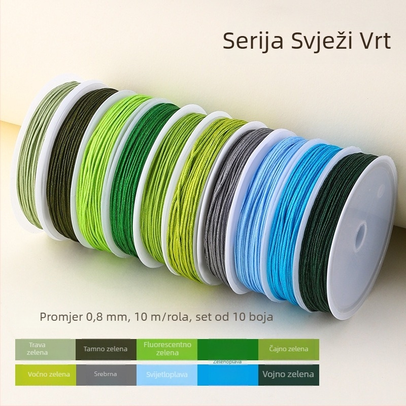 Cen set niti od nefrita, 10 boja, broj 72, 10 m, niti za perle, ručno pletene DIY narukvica i ogrlica