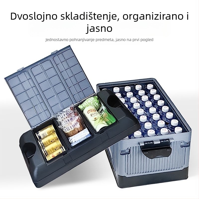 Višenamjenski PP kutija za pohranu za dom i auto, organizator za ploču instrumenata i prtljažnik, sklopiva vodootporna kutija za pohranu