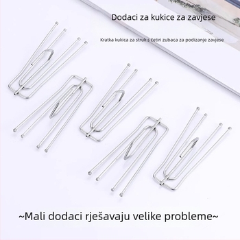 Galvanizirana četverokutna zavjesna kuka s klipom i kopčom
