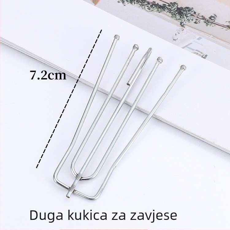 Galvanizirana četverokutna zavjesna kuka s klipom i kopčom