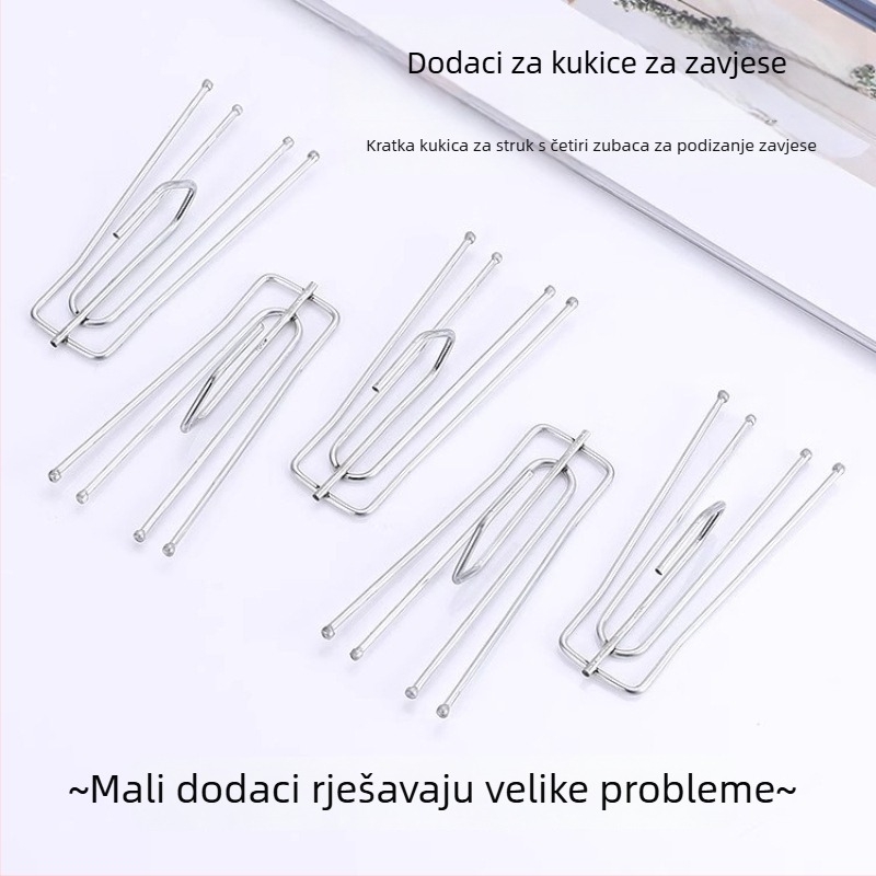 Galvanizirana četverokutna zavjesna kuka s klipom i kopčom