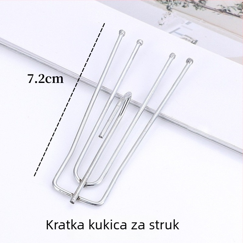 Galvanizirana četverokutna zavjesna kuka s klipom i kopčom