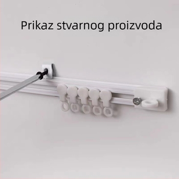 Držač zavjesa bez bušenja, dvostruka namjena; montaža ljepilom ili čavlima; bočna gornja tračnica za vrata i dijeljiva nano šipka
