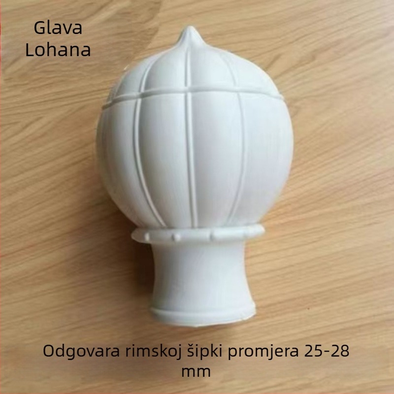 Rimski završni kapak na zavjese štap od plastike, otporan na hrđu, promjer 25–28 mm, dodatak za kraj štapa