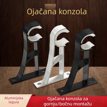 Težak nosač zavjese od aluminijskog legura za tračnicu, kopča, stabilan jednostruki nosač
