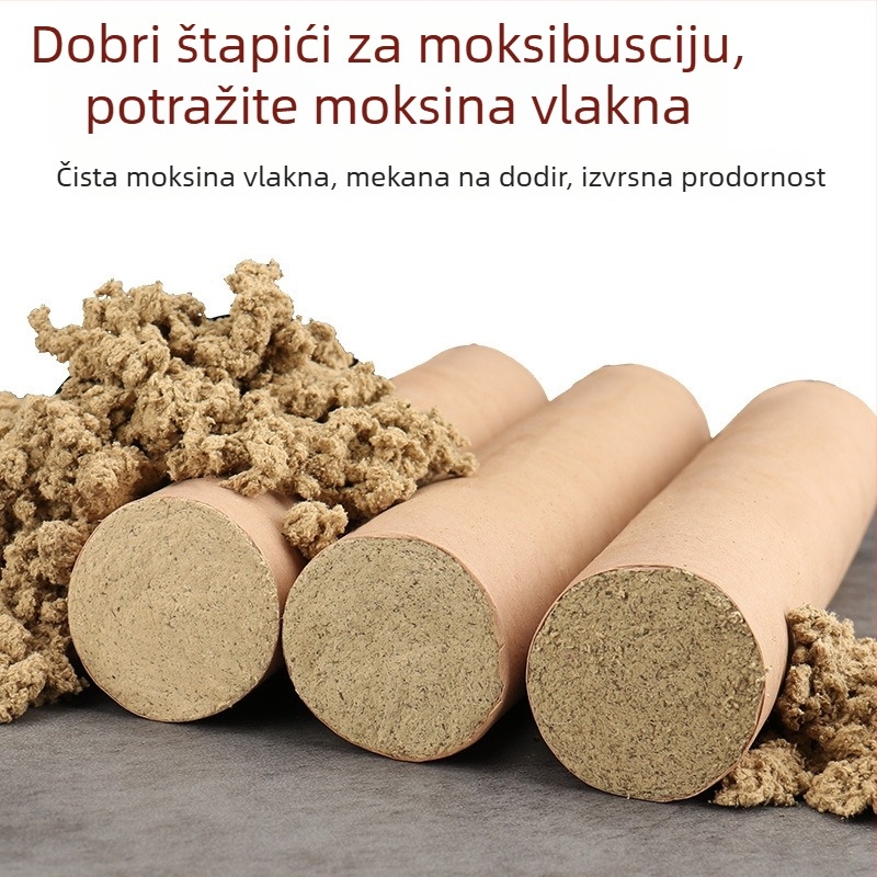 Petogodišnje zrele moxa štapiće za moksibustiju, duljine 7 cm, 6 cm i 5 cm, Thunder Fire tehnika