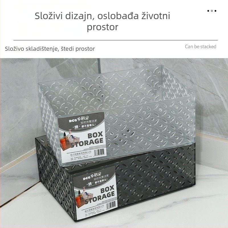Muji-stil prozirna akrilna stolna kutija za pohranu kozmetike i sitnih predmeta, pogodna za blagovački stol i stol za kavu
