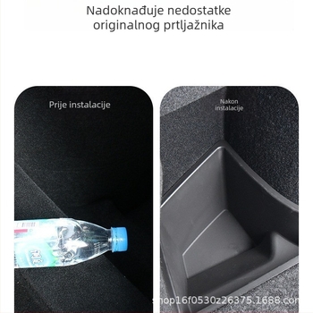 Organizator prtljažnika za Tesla Model 3 (nova verzija), kutija za skladištenje, bočna kutija za prtljagu, unutarnje skladištenje, vodootporan TPE, s ručkom