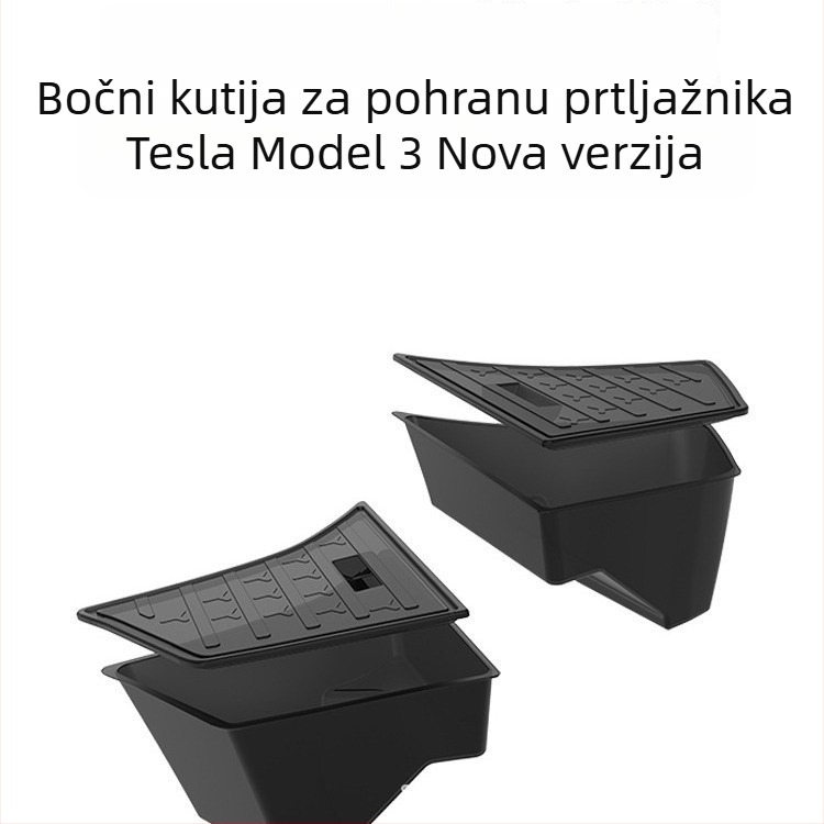 Organizator prtljažnika za Tesla Model 3 (nova verzija), kutija za skladištenje, bočna kutija za prtljagu, unutarnje skladištenje, vodootporan TPE, s ručkom