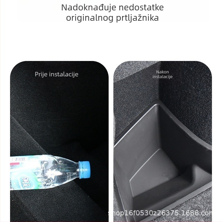 Organizator prtljažnika za Tesla Model 3 (nova verzija), kutija za skladištenje, bočna kutija za prtljagu, unutarnje skladištenje, vodootporan TPE, s ručkom