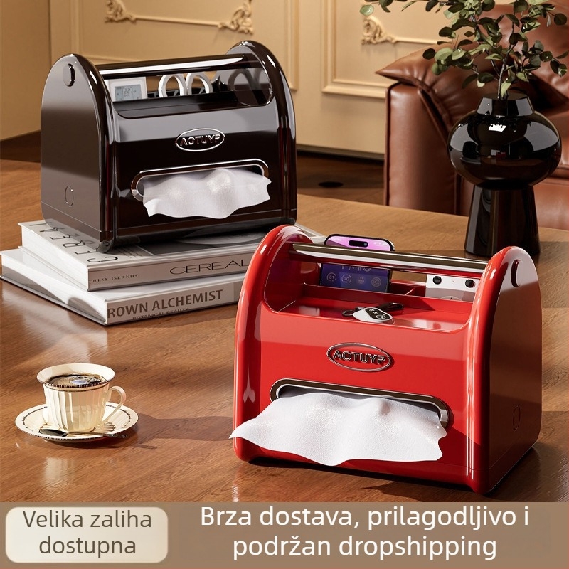 Stolna kutija za maramice za kućnu upotrebu, elegantan i kreativni spremnik maramica, višenamjenska kutija velikog kapaciteta za dnevni boravak i blagovaonu
