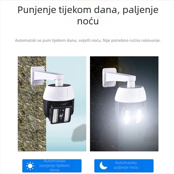 Solarna vanjska zidna svjetiljka sa senzorom pokreta i simuliranom CCTV kamerom, IP65 vodootporna