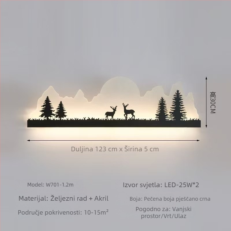 Vanjska vodootporna stenska svjetiljka, u novom kineskom stilu, za dvorište, vilu, vrt, park, ogradu i terasu