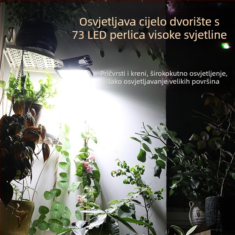 Solarna klips lampica s detektrom pokreta, vodootporna vanjska rasvjeta za vrt, ogradu i zid