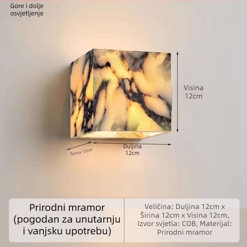 Francuski stil, mramorna vanjska vodootporna LED zidna svjetiljka, s retro naglaskom wabi-sabi za hodnik i balkon