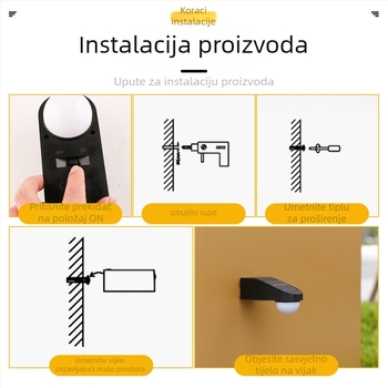 Solarsko vanjsko zidno svjetlo za vrt i balkon – dekorativno pejzažno svjetlo, noćna rasvjeta