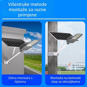 Zidna solarna lampa za vanjsku upotrebu, vodootporna ulična rasvjeta, ultra jarko visokoučinkovito solarno svjetlo s automatskim uključivanjem noću, ruralna ulična rasvjeta