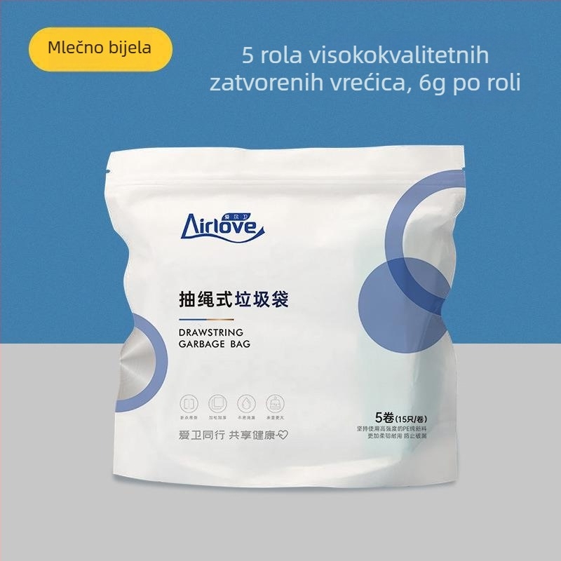 Čvrsta vreća za otpad s vezicom, prijenosna s automatskim zatvaranjem, za kućnu upotrebu